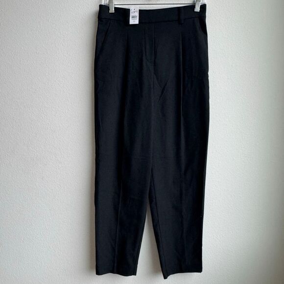 NWT Loft Black Pull On Soft Fleece Trouser Pants Size XS Comfort Office Wear - Picture 1 of 4